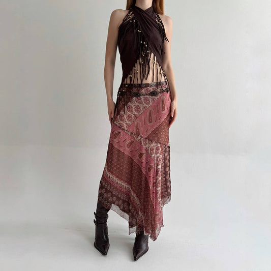 Rene Derhy viscose asymmetrical skirt