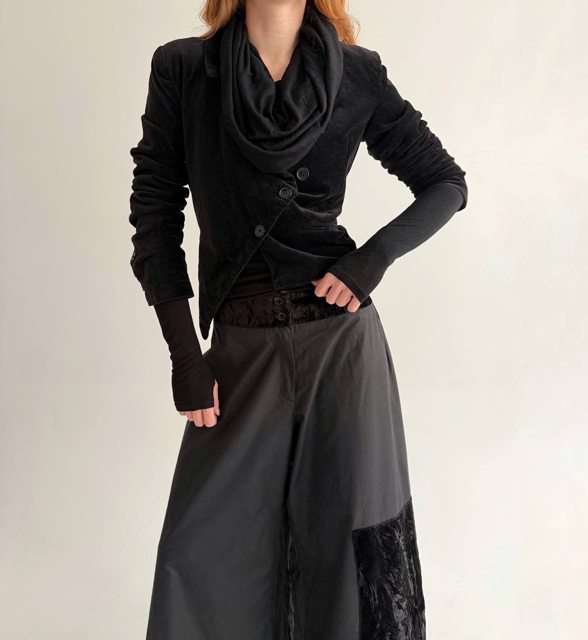 Vintage black made in France wide pants