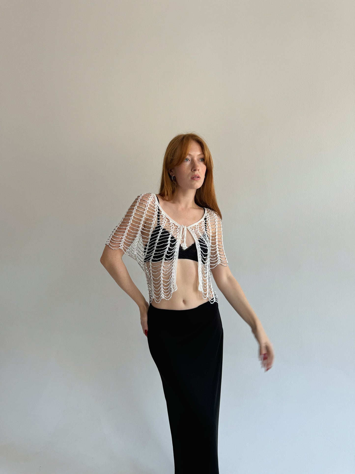 Milky handmade crochet bolero