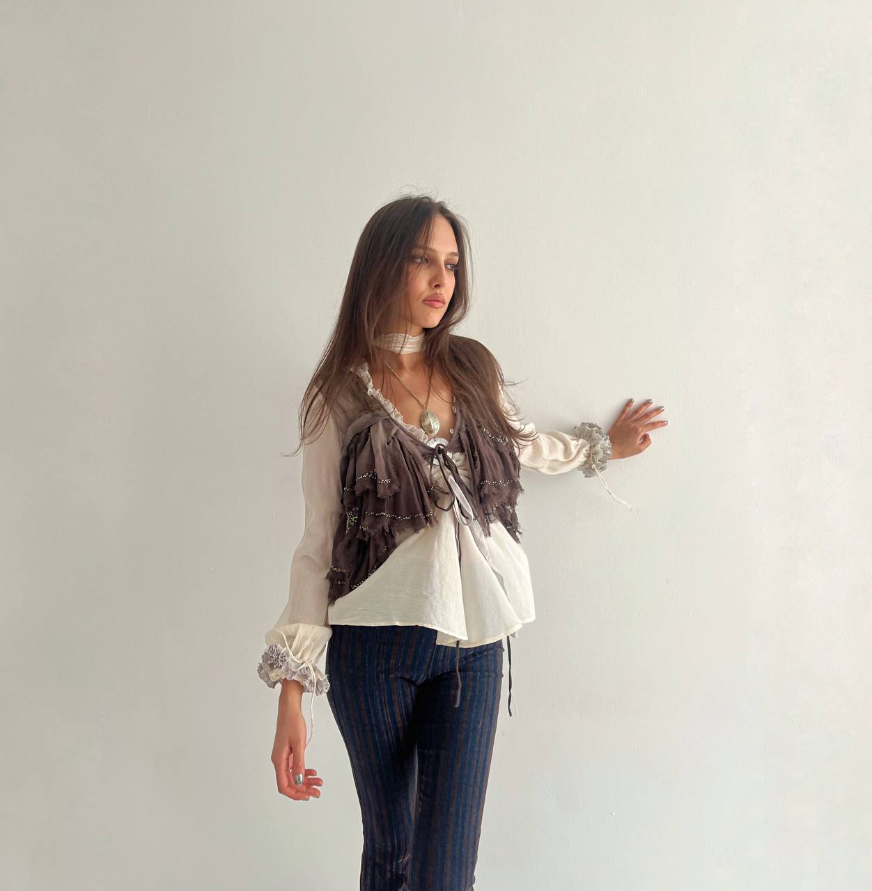 All Saints pure silk avant garde vest