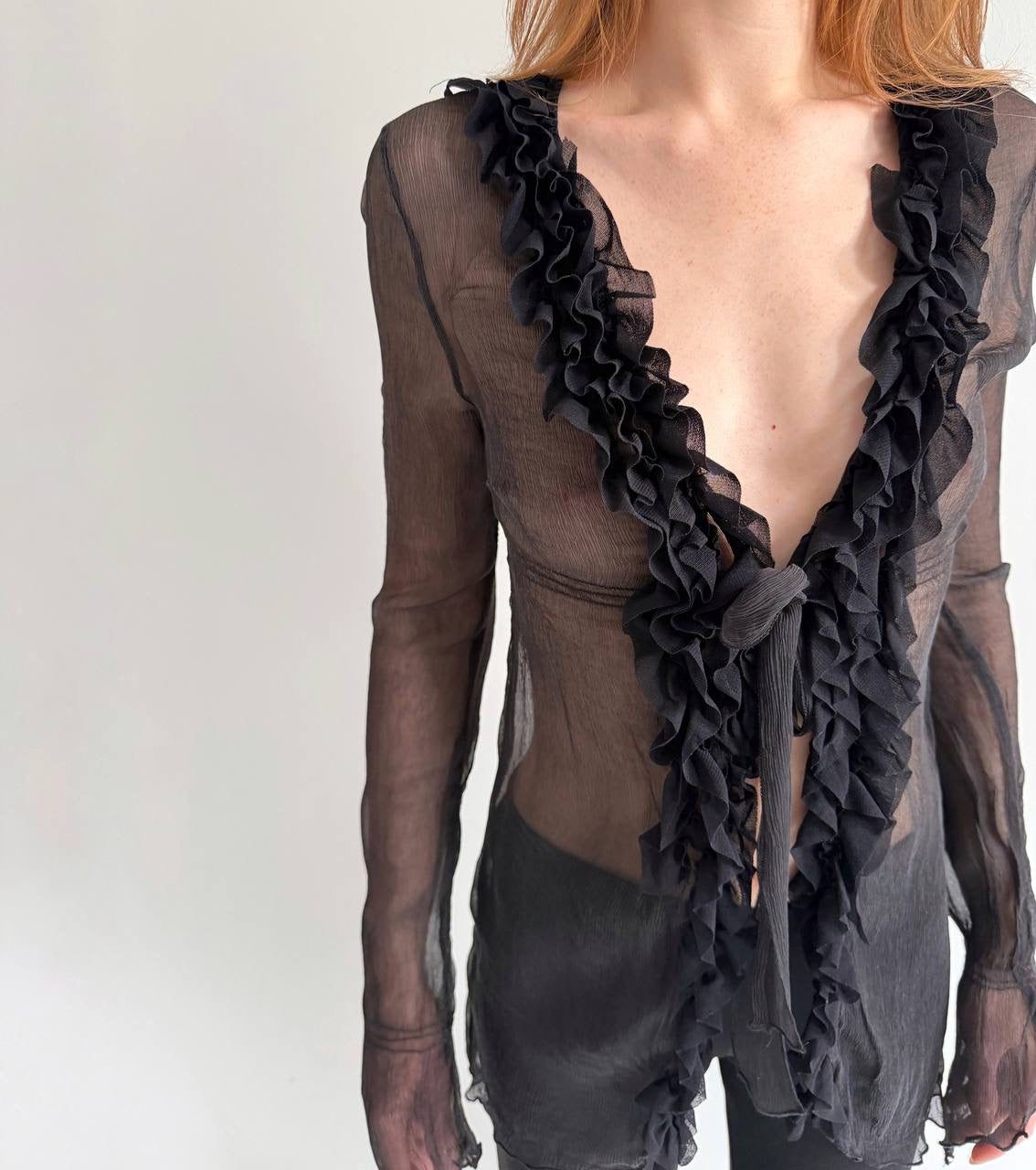 Vintage 100% pure silk long blouse