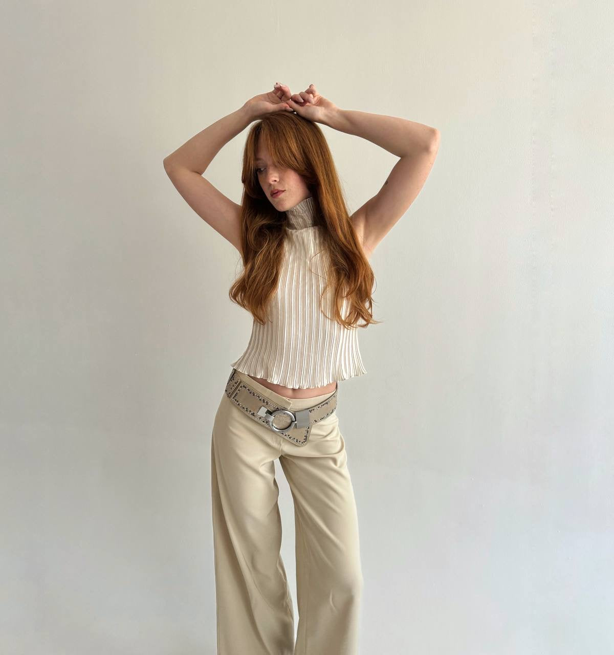 Vintage pleated avant garde top