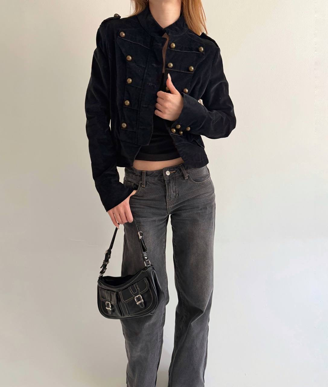 Vintage velvet cotton napoleon style jacket