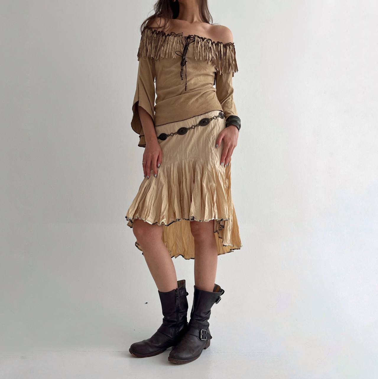 Roberto Cavalli beige skirt