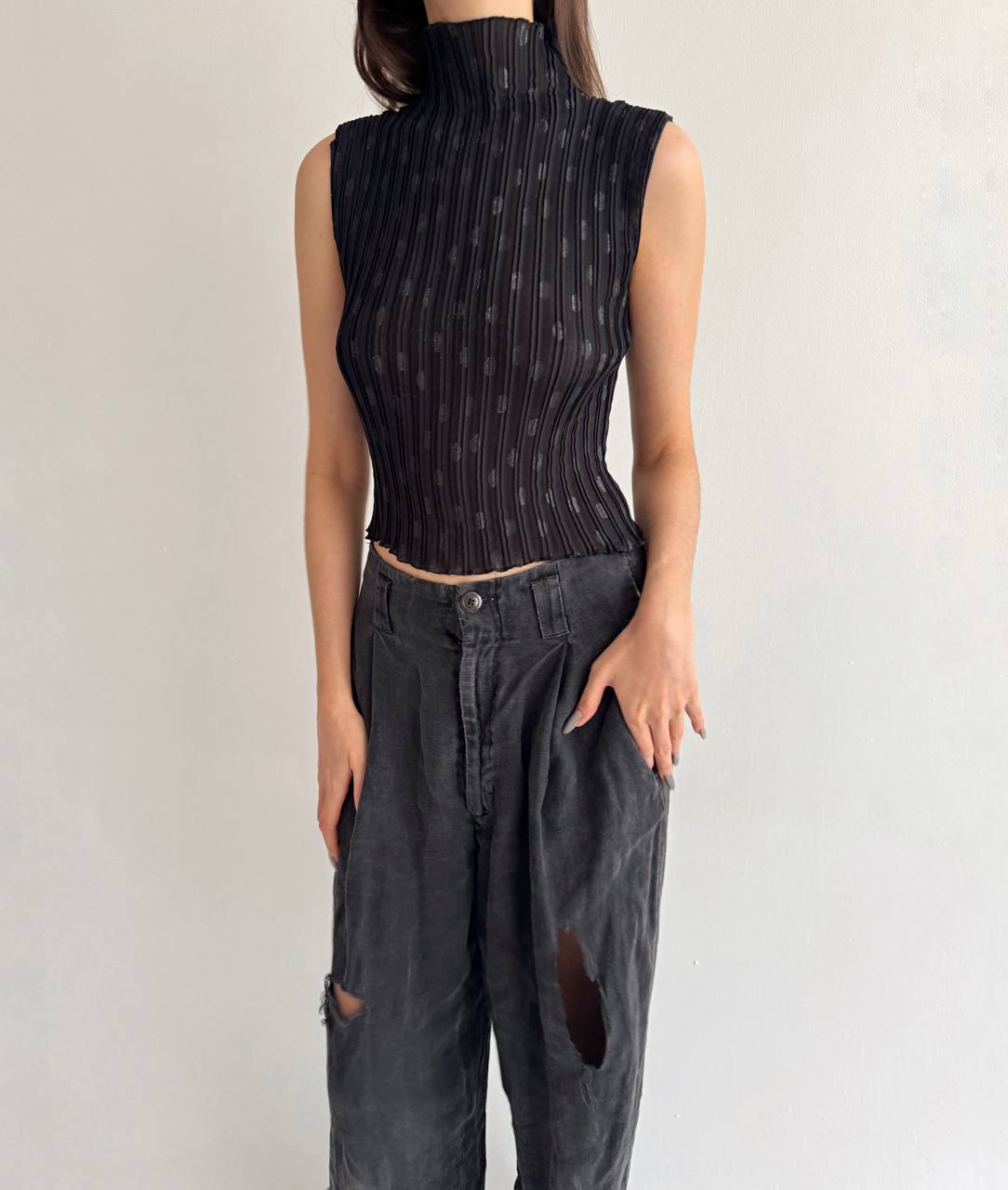 Vintage pleated avant garde top