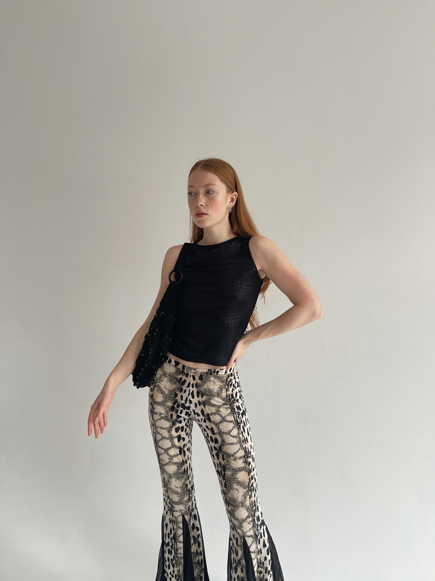 Vintage made in France printed flared pants