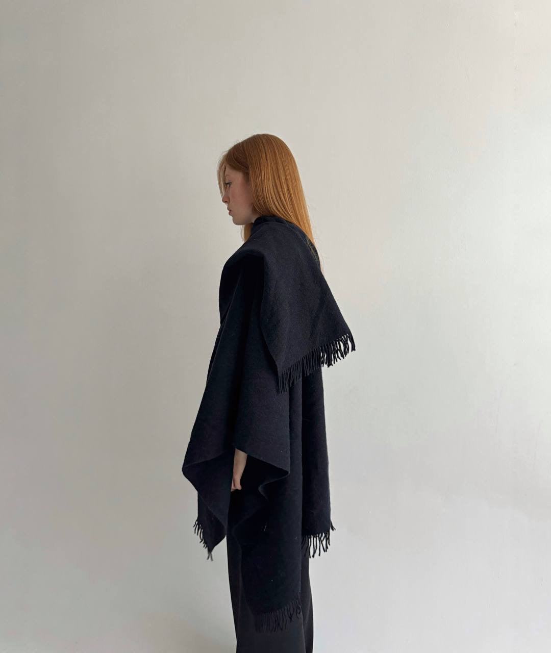 Vintage black coat poncho