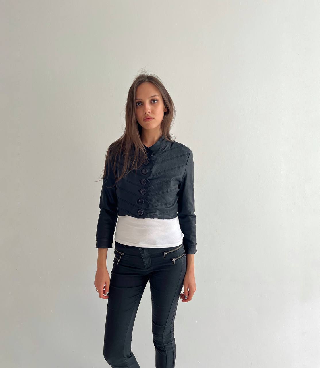 Vintage rayon faux leather bolero