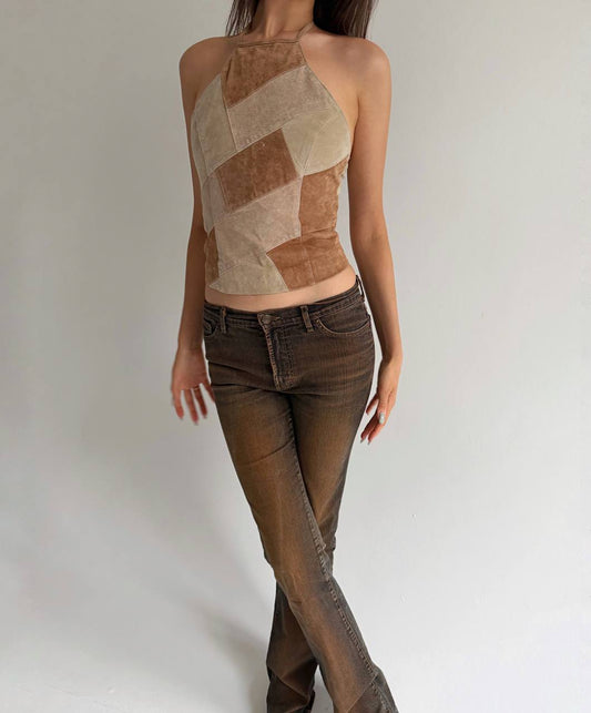 Vintage genuine suede top