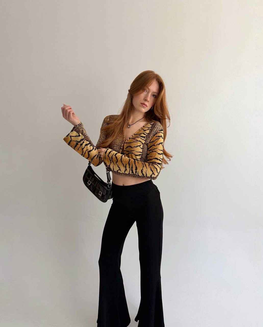 Vintage leopard cropped cardigan