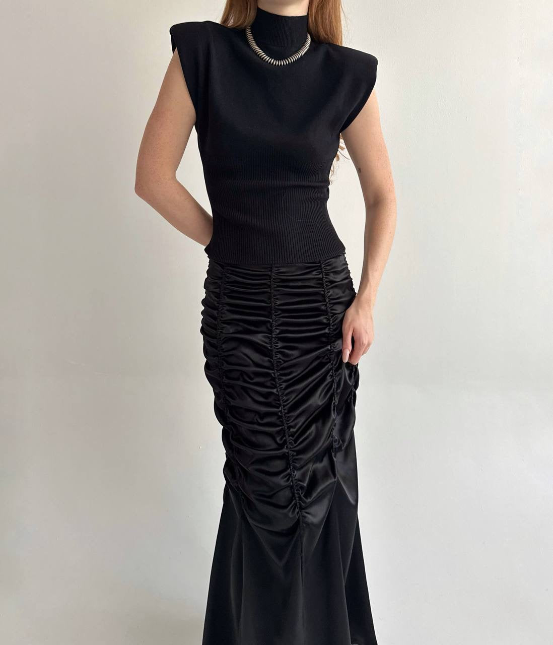 Vintage viscose blouse with shoulder pads