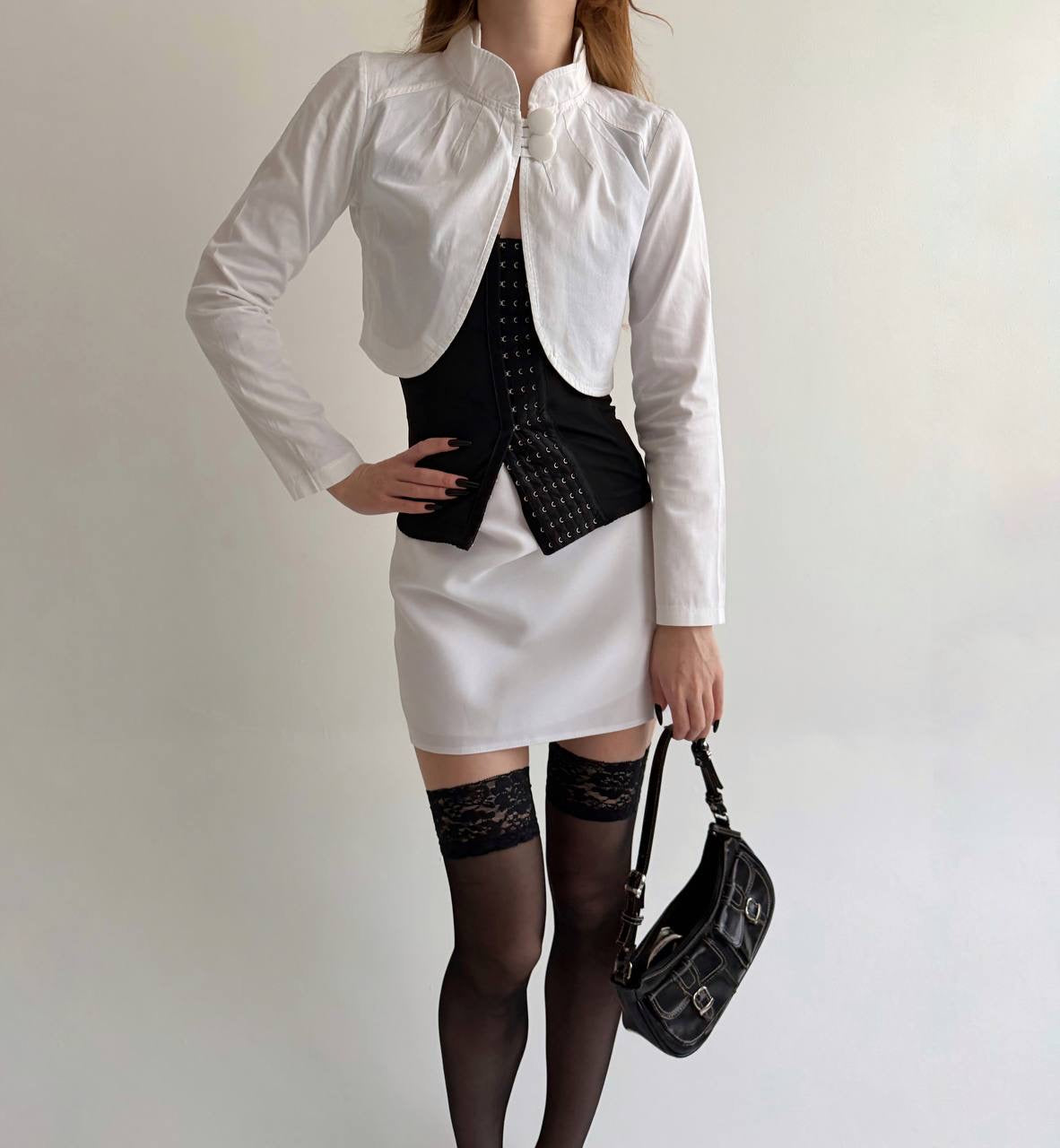 Vintage white cotton bolero