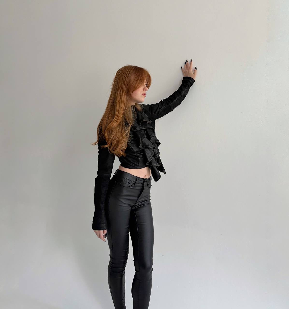Vintage soft leather cropped jacket
