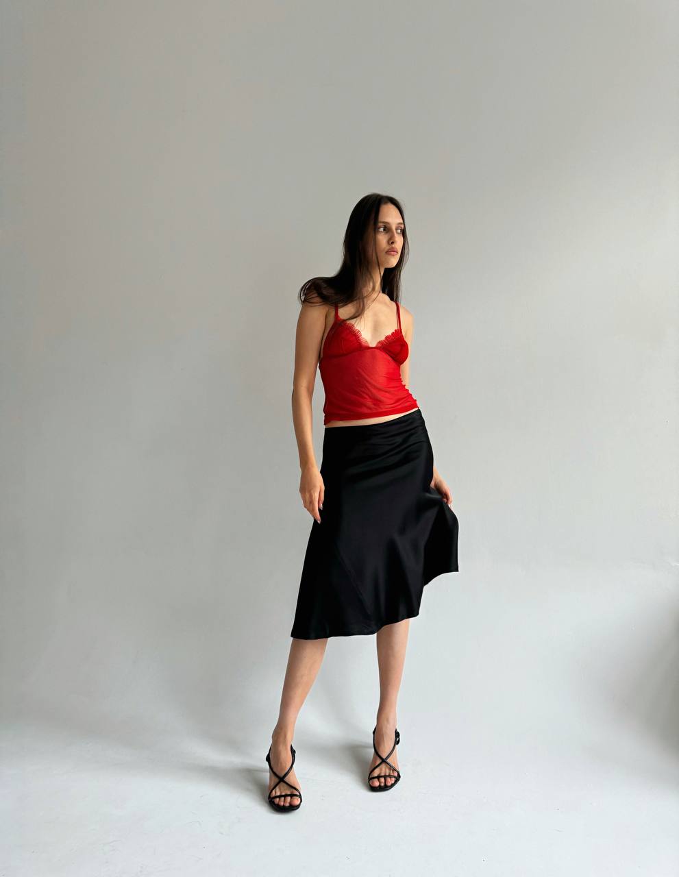 La Perla satin viscose midi skirt