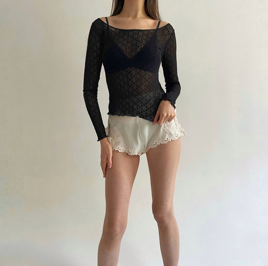 Moschino lace mesh top