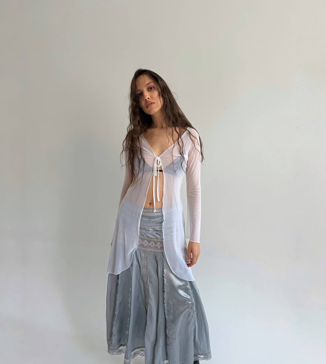 Vintage mesh white blouse