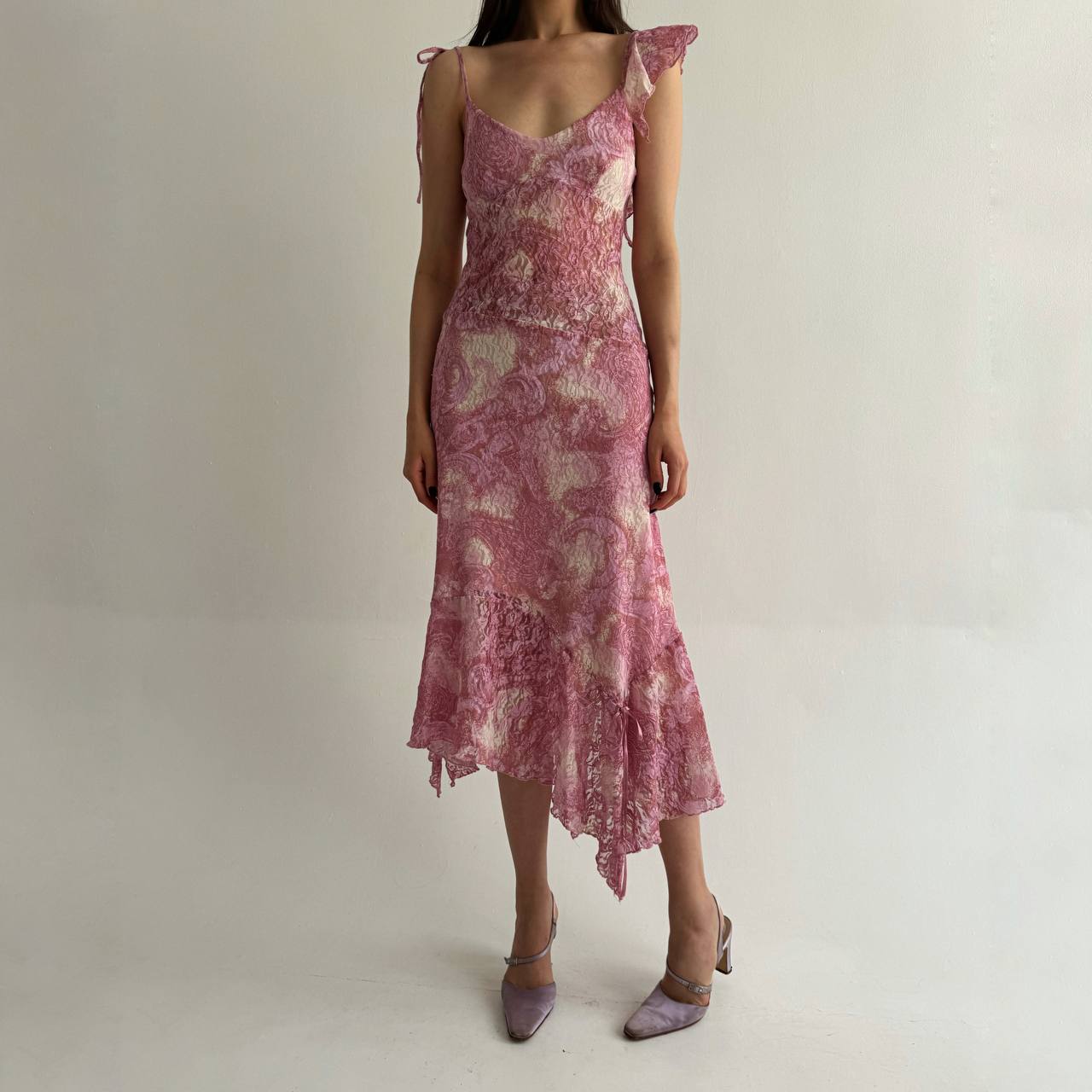 Vintage pink lace dress