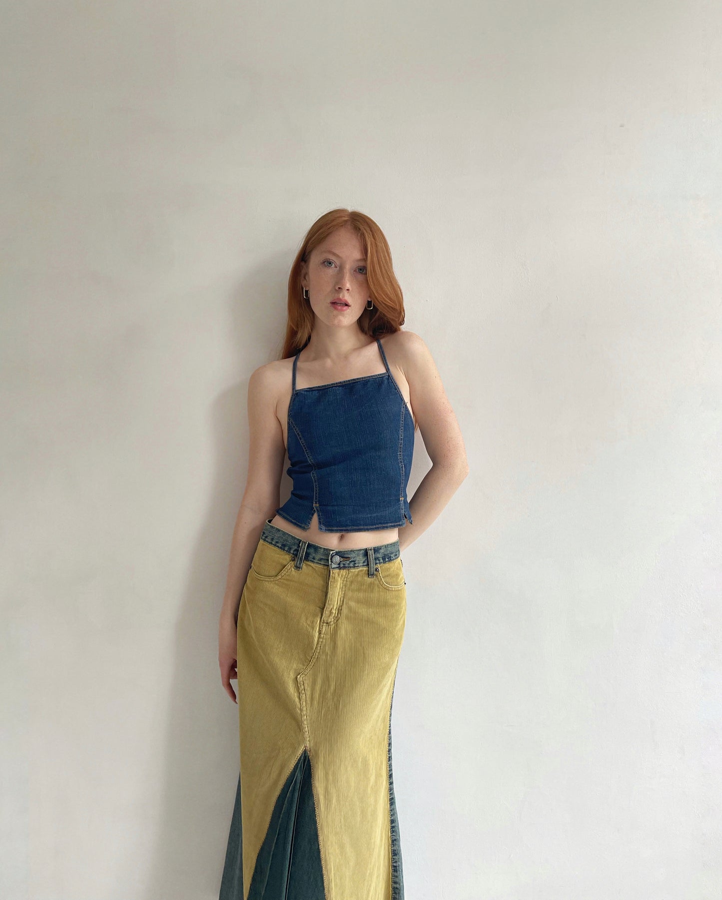 Brand new Y2K denim maxi skirt