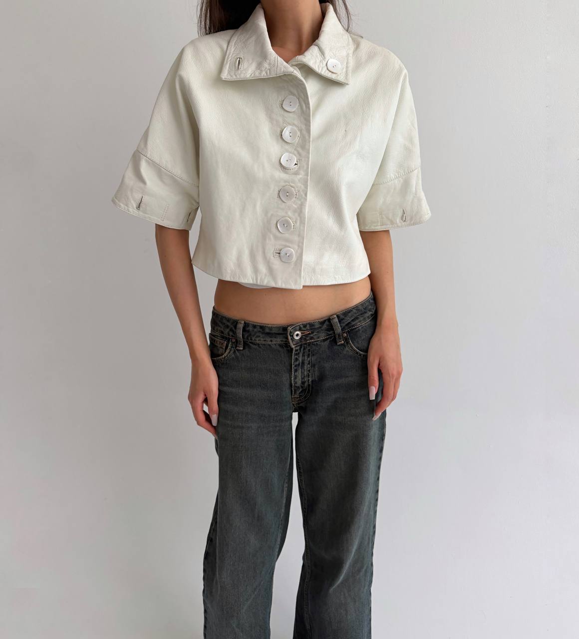 Max Mara genuine leather avant garde jacket
