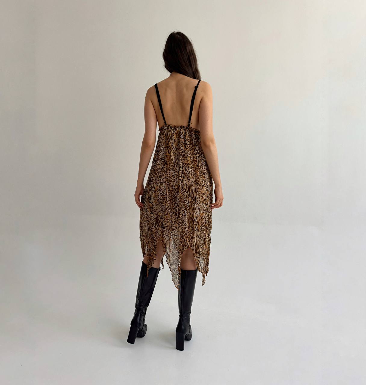 Vintage leopard print asymmetrical dress