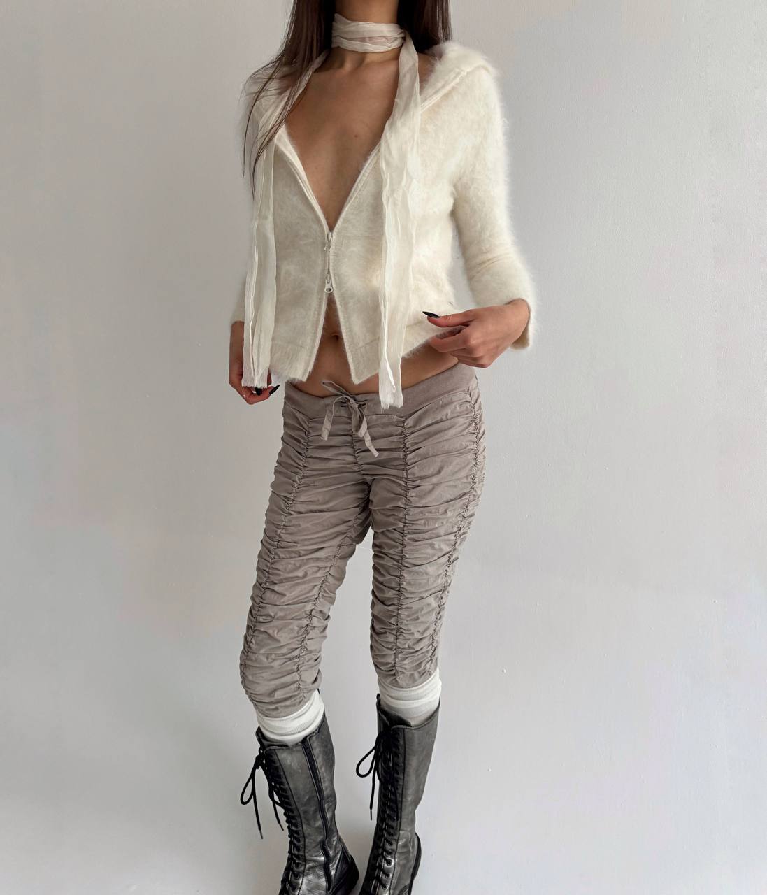 Vintage angora zip cardigan