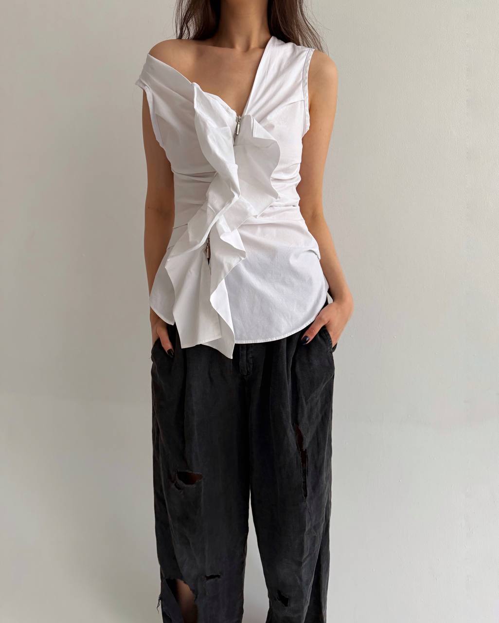 Vintage Plein Sud cotton avant garde blouse