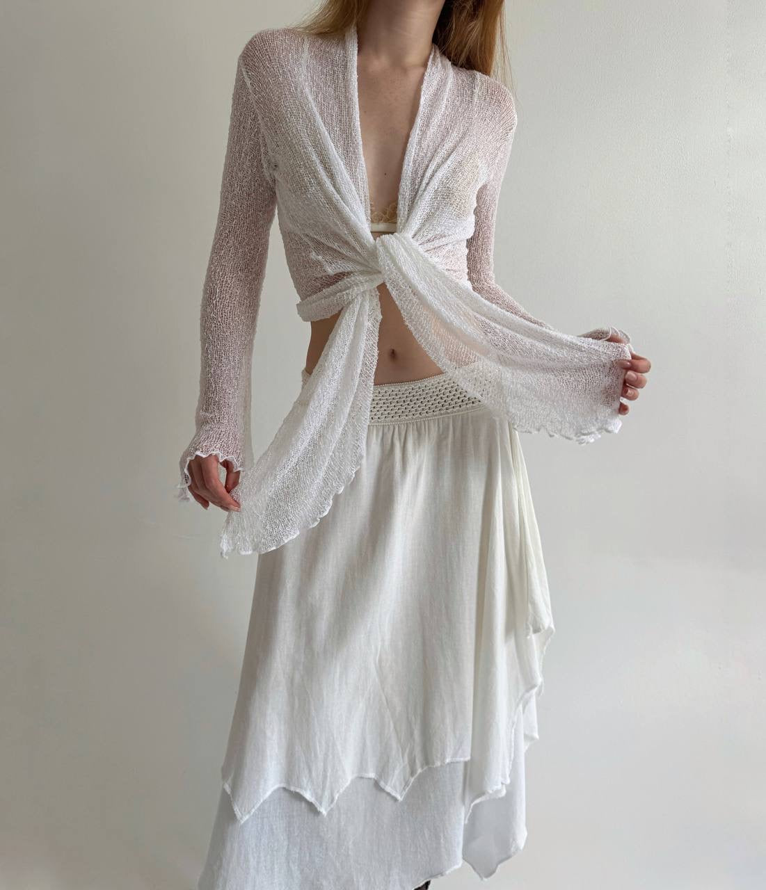 Vintage rayon handmade crochet top