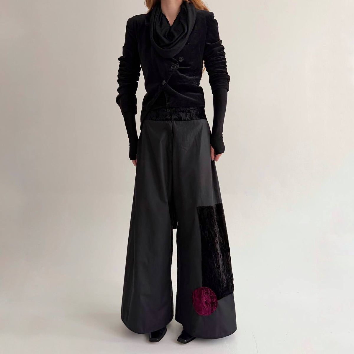 Vintage black made in France wide pants