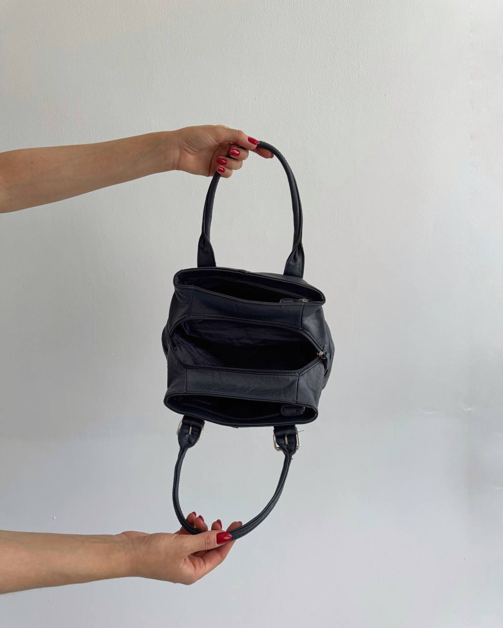 Vintage faux leather black bag