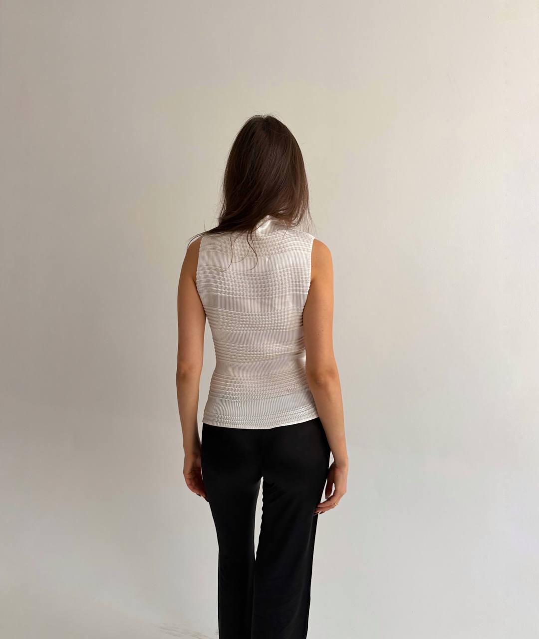 Vintage pleated satin top