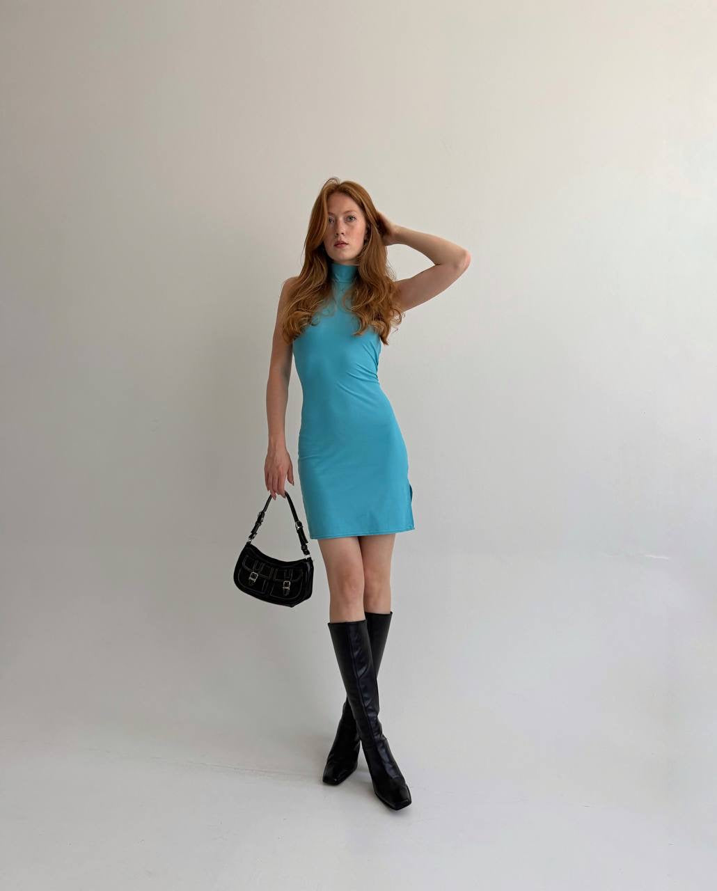 Vintage turquoise body on fitted dress