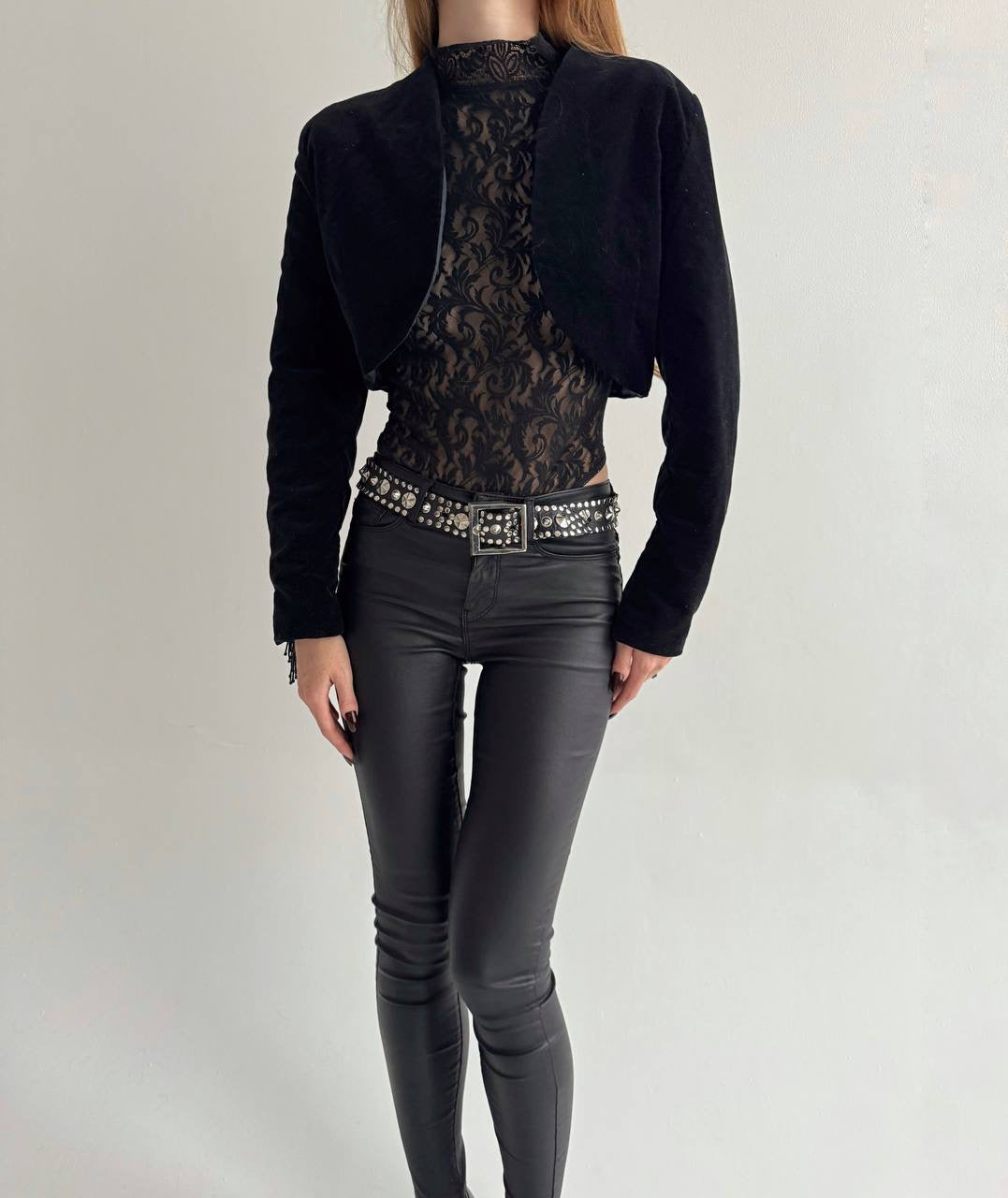 Vintage 100% cotton velvet bolero