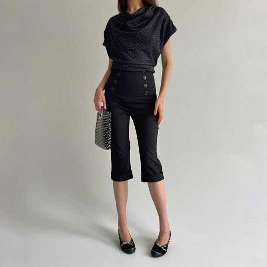 Vintage cotton high waisted capris