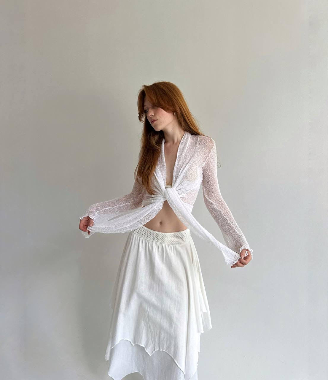 Vintage rayon handmade crochet top