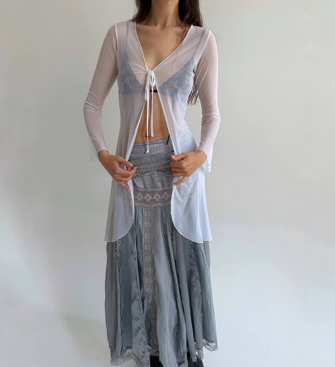 Vintage mesh white blouse