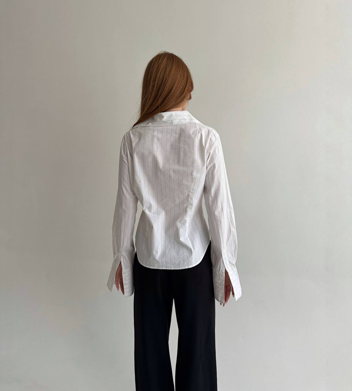 Y2K 95% cotton white striped shirt