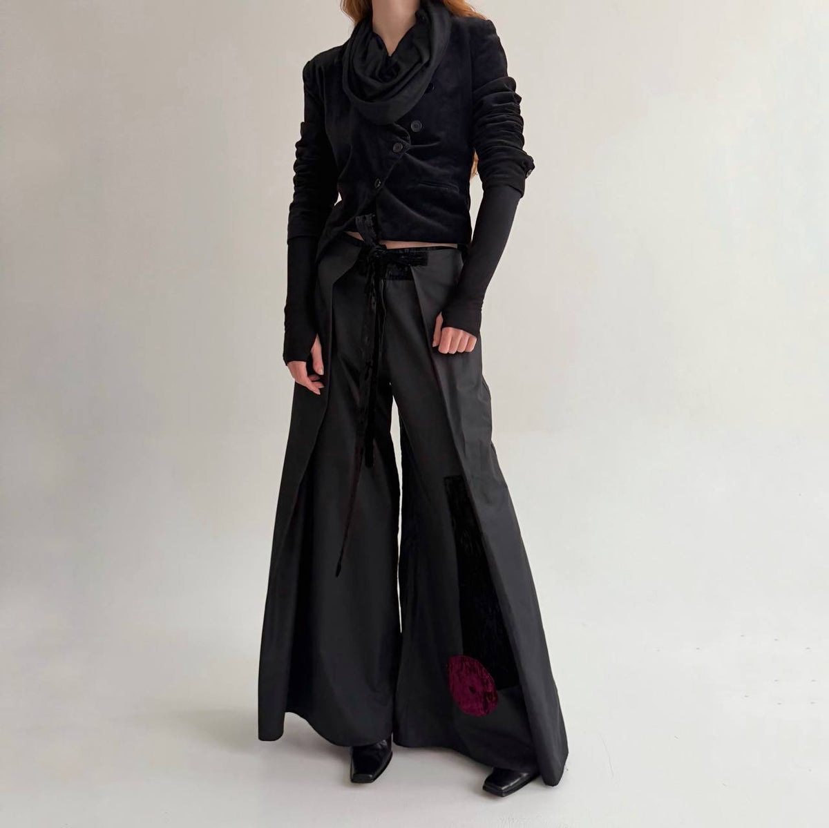 Vintage black made in France wide pants
