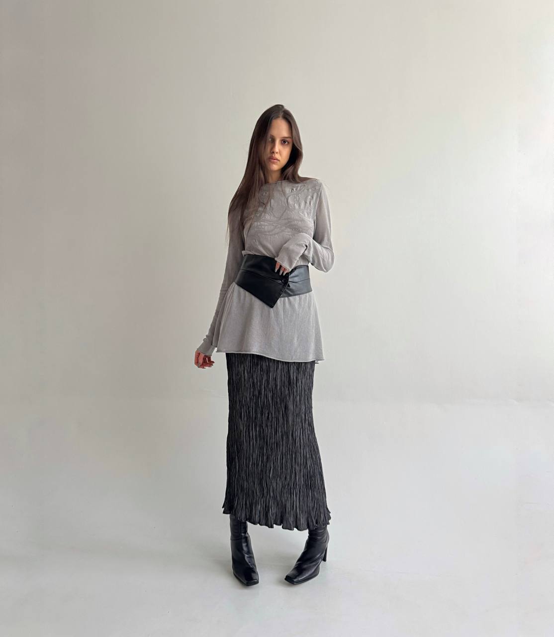 Vintage metallic pleated skirt