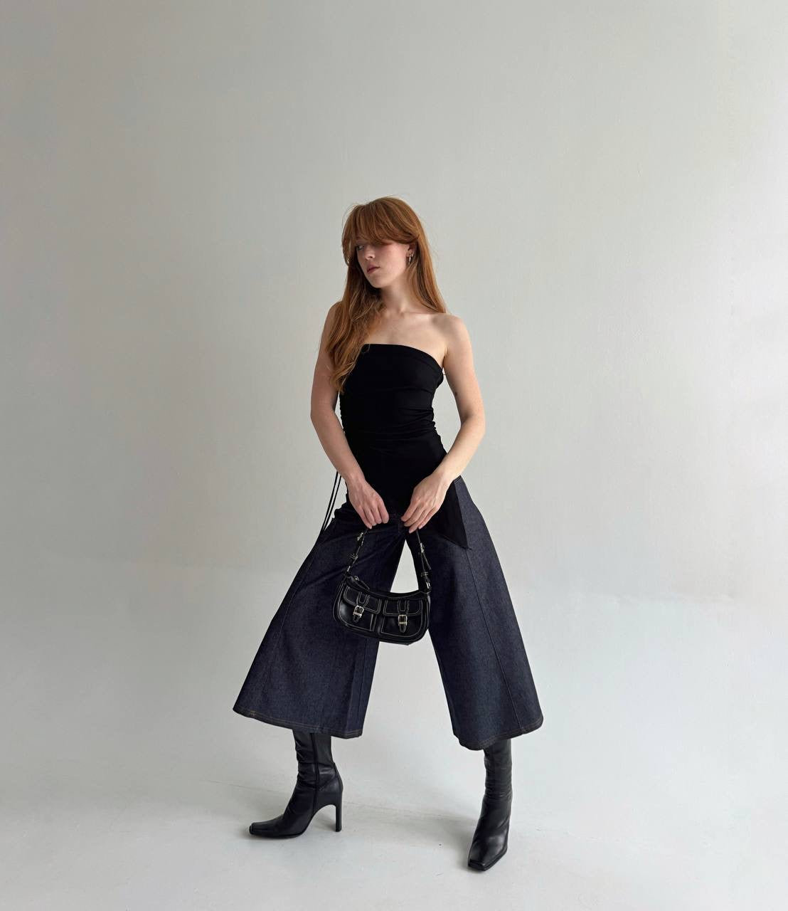 Vintage denim wide culottes