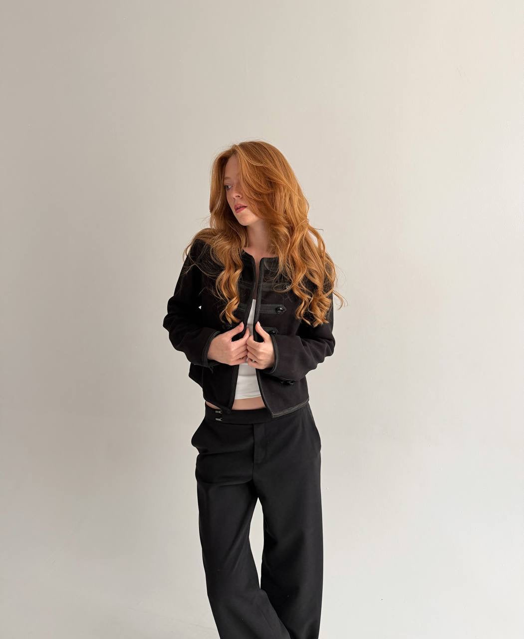 Black napoleon type jacket
