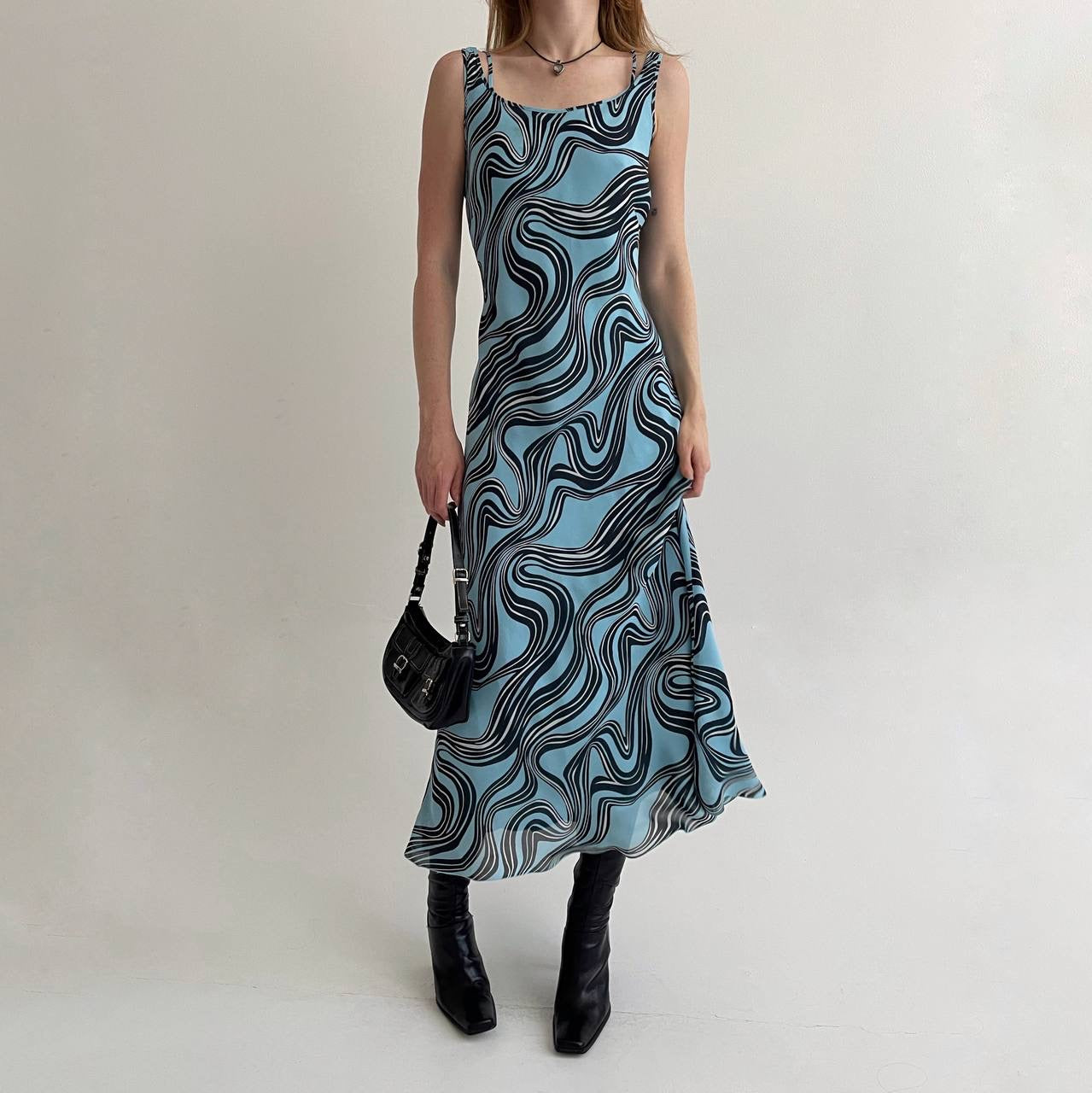 Vintage viscose printed dress