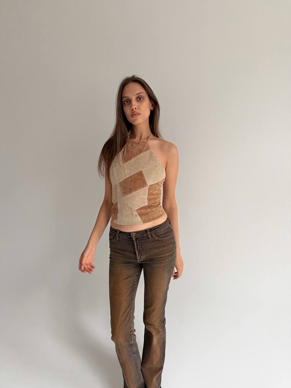 Vintage genuine suede top