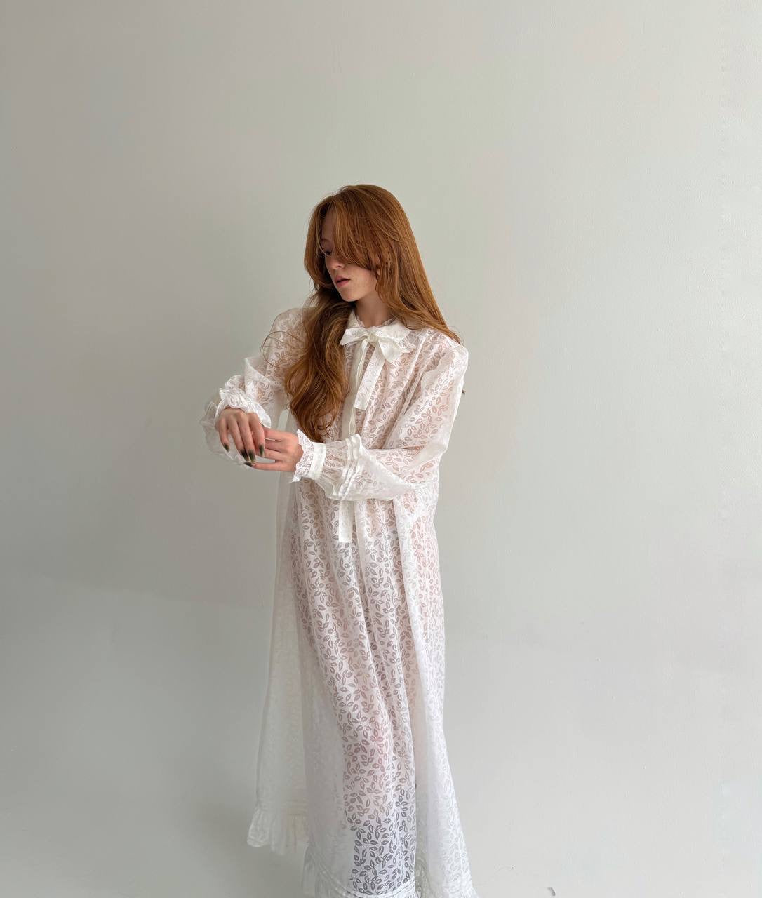 Vintage cotton blend printed night gown