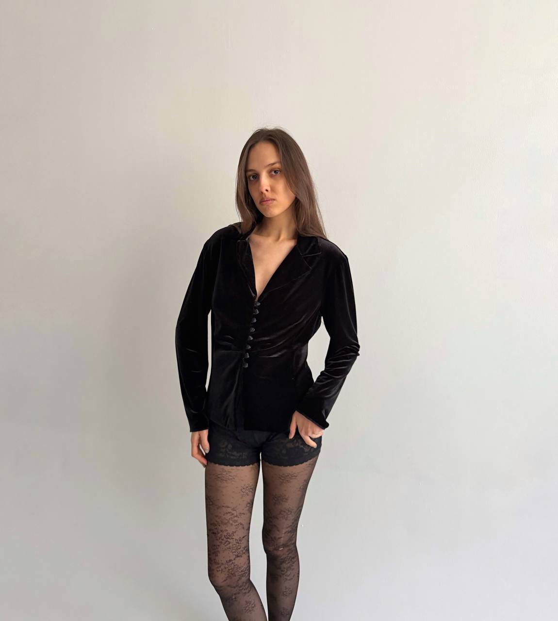 Vintage black velvet blazer