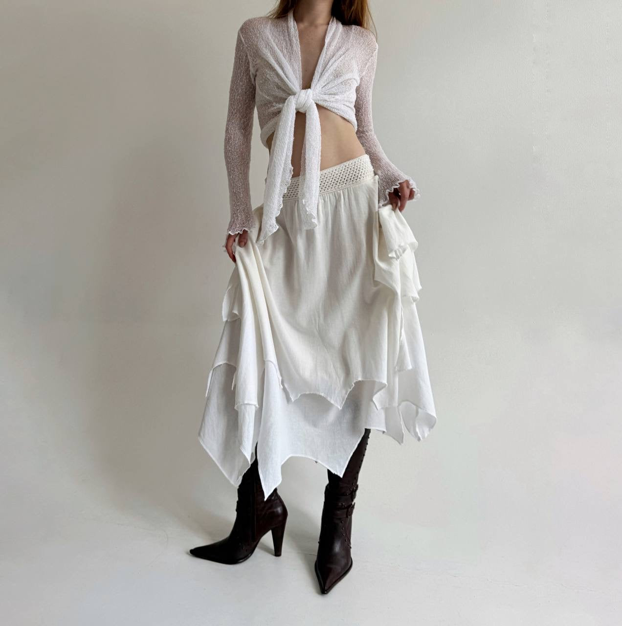 Vintage asymmetrical layered skirt