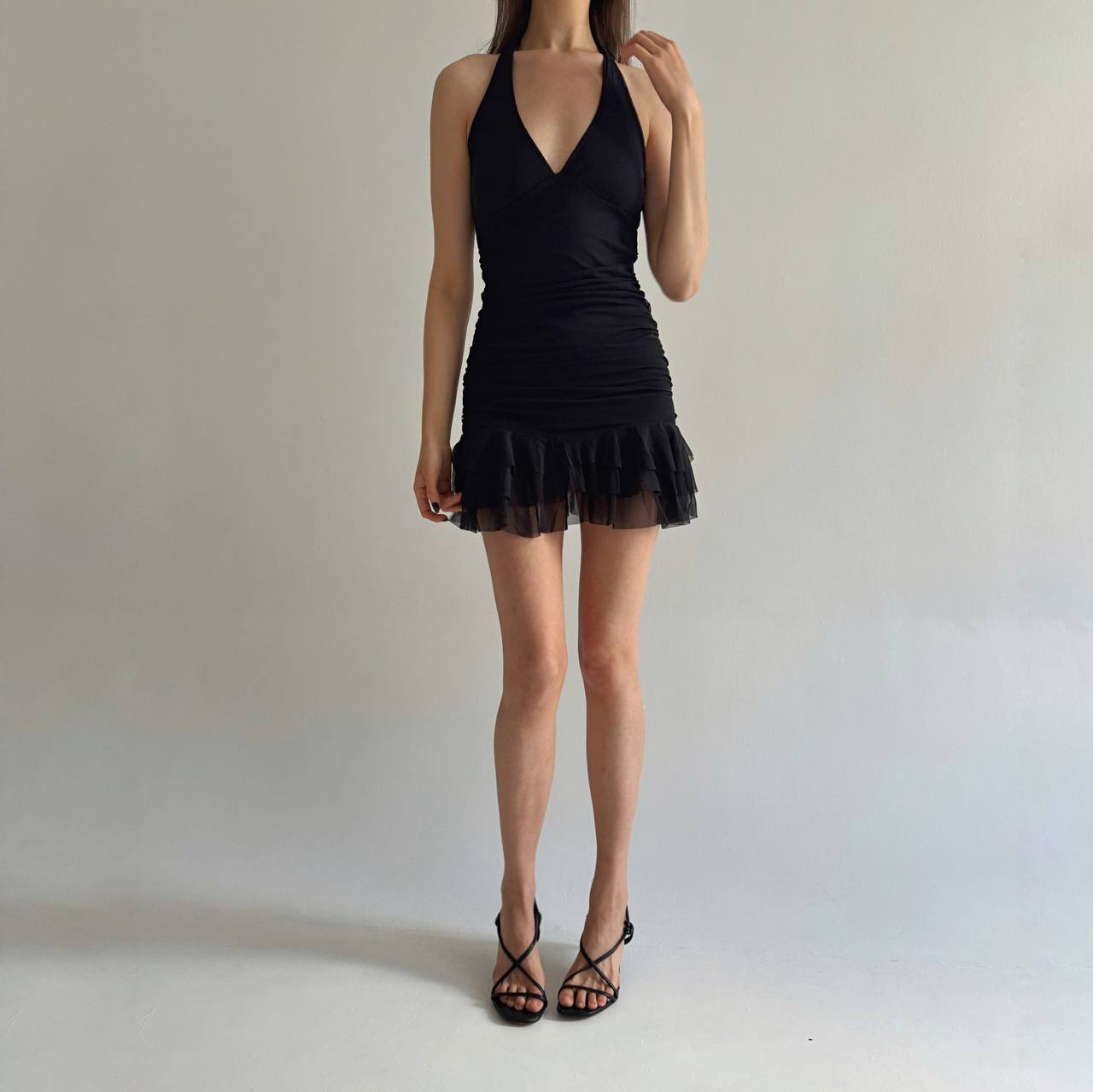 Vintage made in France ruched mini dress