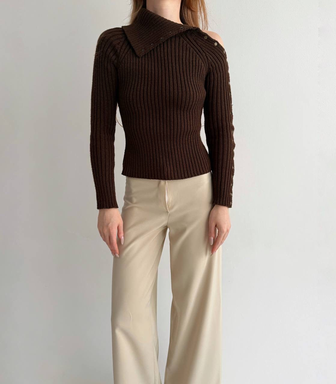 Vintage brown ribbed sweater