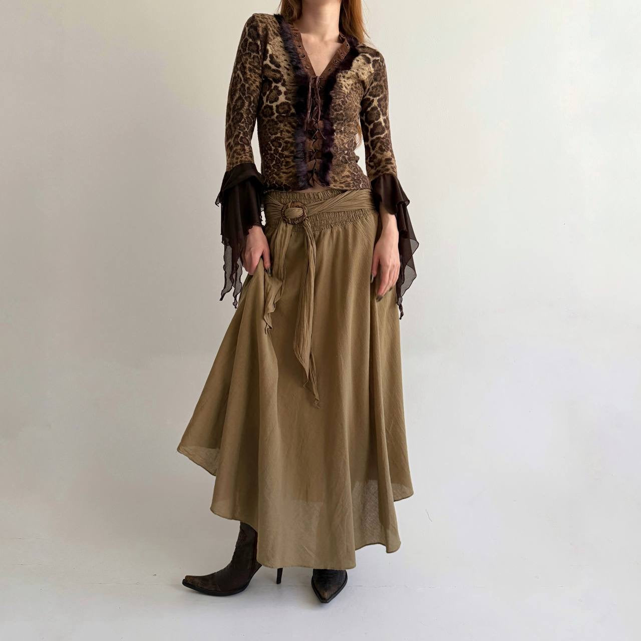 Vintage 100% cotton lightweight maxi skirt