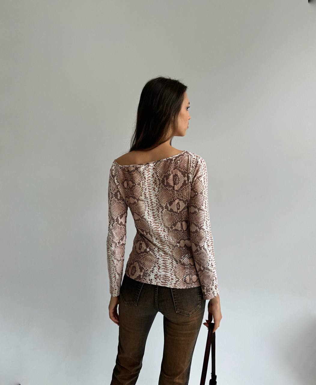 Vintage Blumarine snake print top