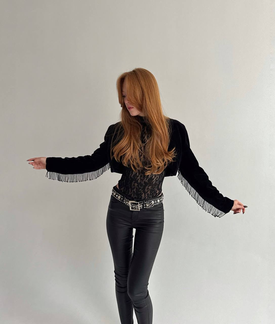 Vintage 100% cotton velvet bolero